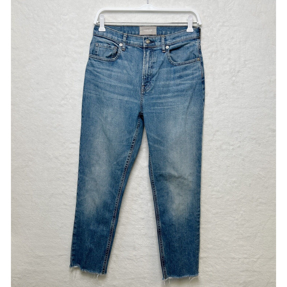 EVERLANE The Original Cheeky Cropped Jean High Rise Stretch Raw Hem Sz 28 - Picture 3 of 11